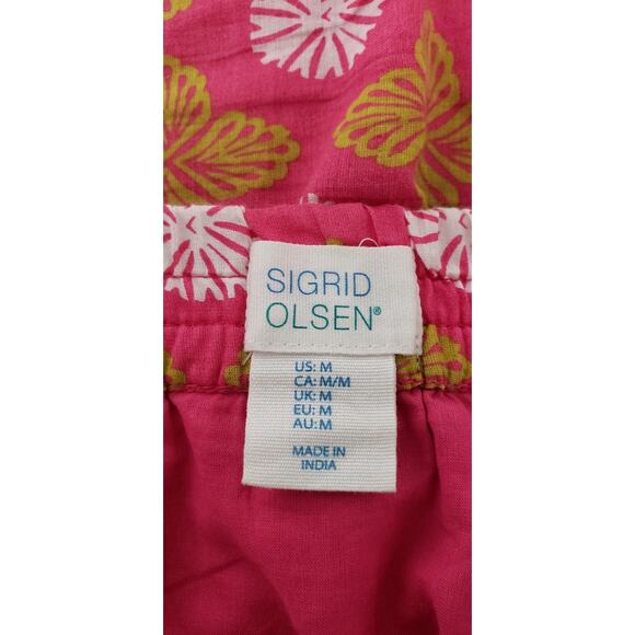 Sigrid Olsen 100%‎ Cotton Pull-on Mini Skirt Size M Golf Hawaiian Beachy - Picture 4 of 5